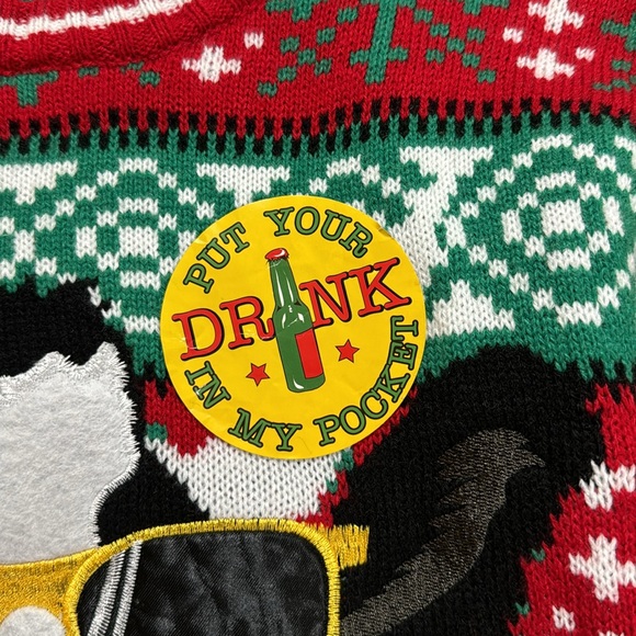 Celebrating Together Christmas Sweater Cow With Sunglasses and cup Holder - Picture 2 of 15